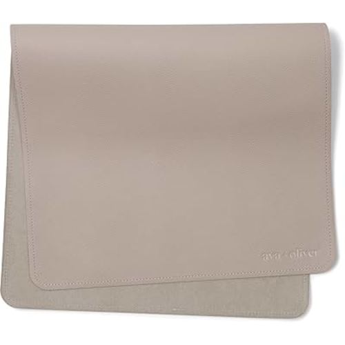 Vegan Leather Baby Changing Mat (16 X 30 in) - Multipurpose Wipeable and Portable Diaper Changing Mat - Foldable Travel Changing Mat (Grey)