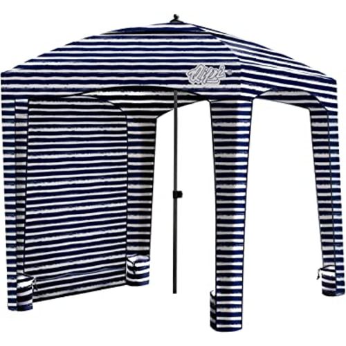 Qipi Beach Cabana - Easy to Set Up Canopy, Waterproof, Portable 6' x 6' Beach Shelter, Included Side Wall, Shade with UPF 50+ UV Protection, Ultimate Sun Umbrella - for Kids, Family & Friends