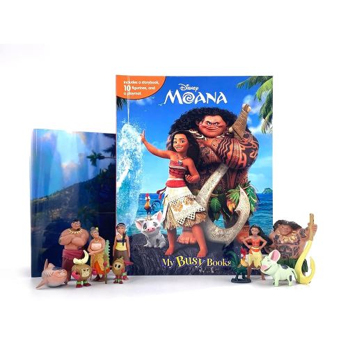 Disney Moana My Busy Books - Storybook, 10 figurines, playmat