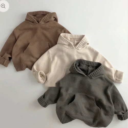 Knitted Cotton Baby Hoodie
