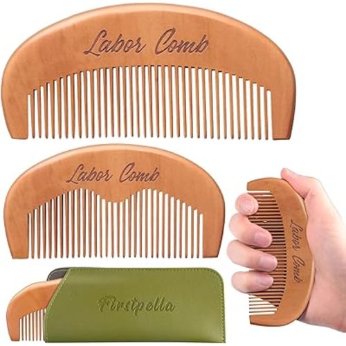 2Pcs Birthing Comb for Women Labor,Wooden Birth Labor Comb for Labor and Delivery Essentials,Natural Wood Combs for Labor Pain Relief,Labor Combs for Pregnant Women Pregnancy Contraction Moms