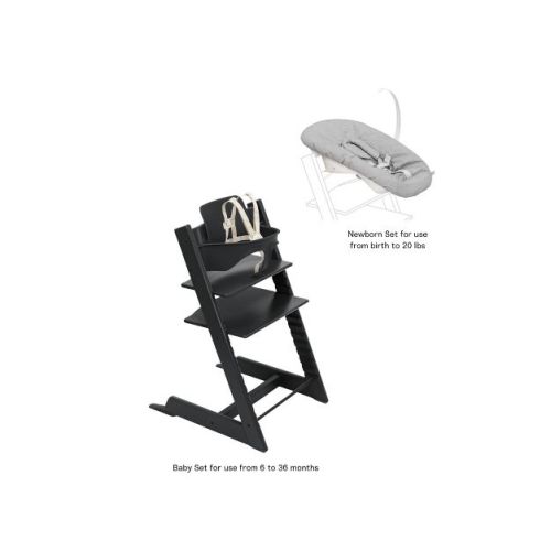 Stokke Tripp Trapp High Chair 2 And Newborn Set - Black
