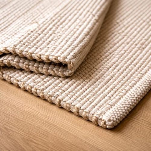 Cotton Hand-Woven Natural Farmhouse Area Rug (8' x 10' Natural)