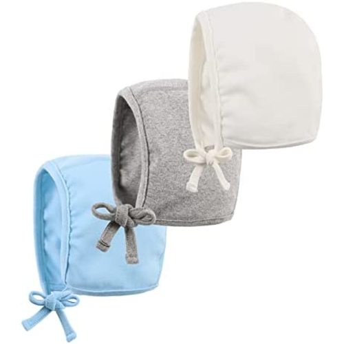 Bamery Infant Baby Bonnet 0-6 Months Newborn Boy Beanie Hat Soft Cotton Baby Girl Turbans Set Single Layer for Spring