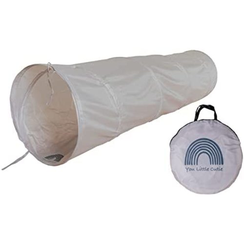 You Little Cutie Kids Popup Play Tunnel, 6 Foot Crawling Tunnel (Gentle Grey)