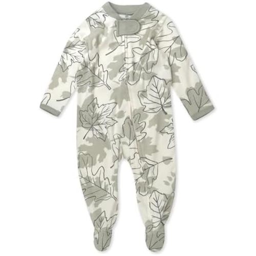 HonestBaby Baby Sleep and Play Footed Pajamas One-piece Sleeper Jumpsuit Zip-front Pjs Organic Cotton