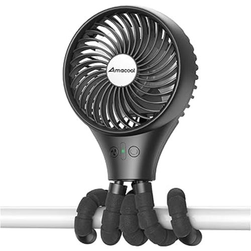 Amazon.com: Portable Baby Stroller Fan, Auto Oscillating Battery Operated Fan, Flexible Tripod Clip On Fan with 3-Speeds Rechargeable Handheld Personal Fan for Car Seat Crib Wagon Bike Treadmill Camping Travel : Baby