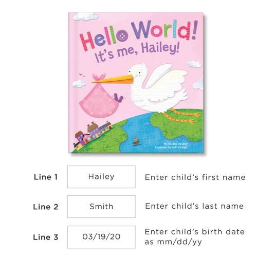 “Hello World” Personalized Children’s Book - Pink