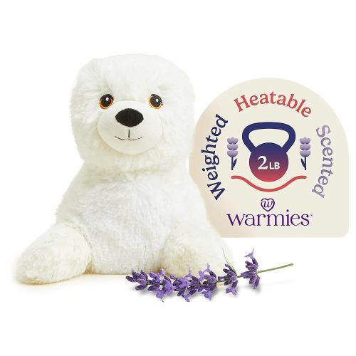 warmies Microwavable & Weighted Stuffed Animals, Seal - Heated Stuffed Animal Plushie for Warmth & Comfort - Cute Soft Plush Toys for Adults & Children (Boys, Girls, Babies & Toddlers)