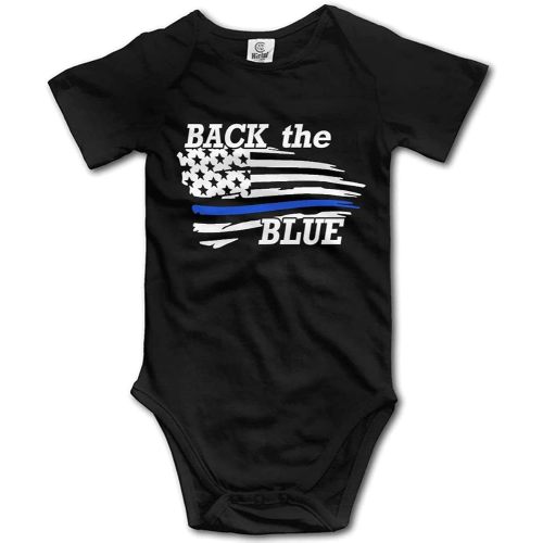 Back The Blue Police Officer Baby Bodysuit Romper Unisex Short Sleeve Onesie
