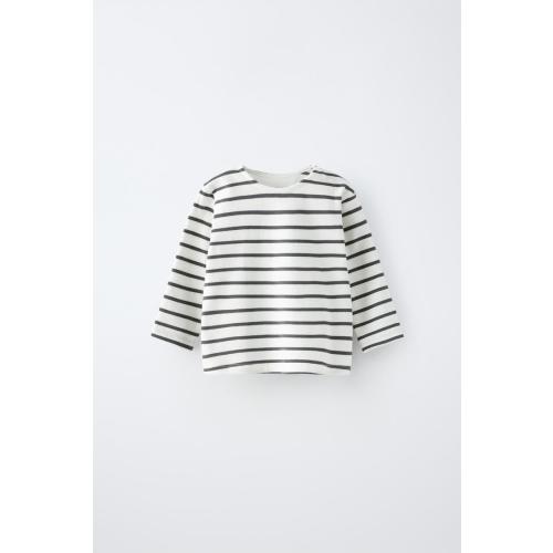 STRIPED T-SHIRT - Anthracite grey | ZARA United States