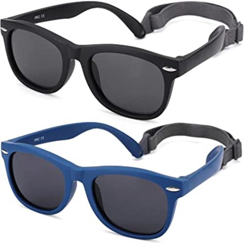 Polarized Baby Sunglasses with Strap - Unbreakable Flexible Infant Sunglasses for Toddlers Age 0-24 Months