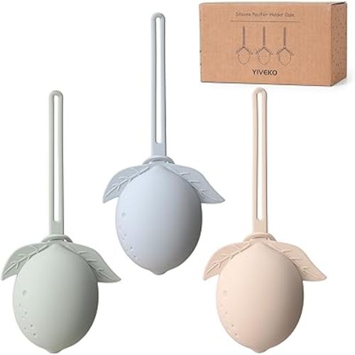 Silicone Pacifier Holder Case Binky Holder Silicone Baby Silicone Pacifier Case for Boys Girls Portable Silicone Pacifier Storage Case Silicone Pacifier Pouch for Newborns 3 Pack-Ivory+Sage+Baby Blue