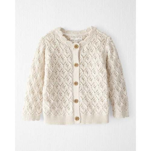 Baby Girl Organic Cotton Pointelle Sweater Knit Cardigan - Little Planet | Carter's
