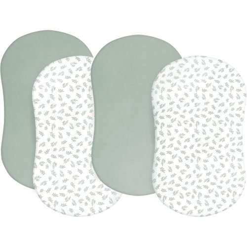 Shop by Brand/Model - Bassinet Sheet, 4 Pack, Ultra Soft & Skin-Friendly, Green &Leaf