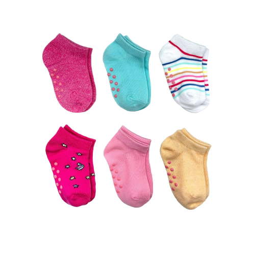 Wonder Nation Baby and Toddler Girl Ankle Socks, 6-Pack, Sizes 0M-18M
