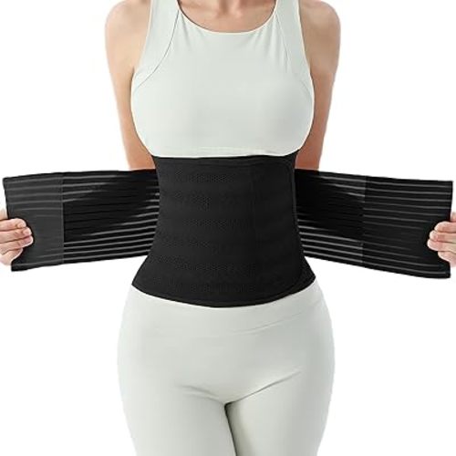 Postpartum Belly Band for Women: Abdominal Binder Post Surgery Compression Support Belt - Waist Trainer Girdle C Section Wrap