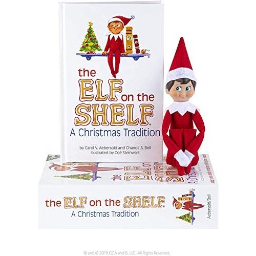 Elf on the Shelf : A Christmas Tradition Blue-Eyed Boy Light Tone Scout Elf! Elf and book included.
