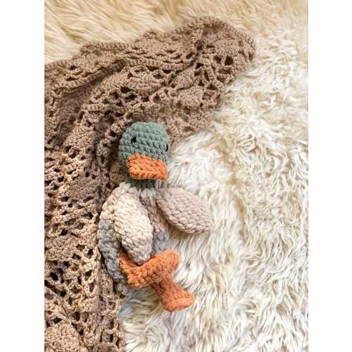 Handmade Crochet Mallard Duck • Della Duck Soft Stuffed Animal • Amigurumi Duckling Toy • Baby Shower Gift • Nursery Decor • Cozy Plushie