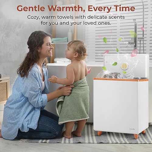 SereneLife SLTLR660W Rectangular Bucket-Large Capacity Single Touch Towel & Blanket Warmer with Built-in WiFi Capability (Natural)