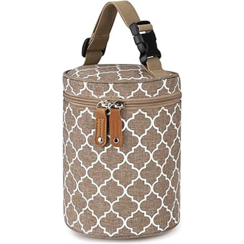 Accmor Breastmilk Cooler Bag, Insulated Baby Bottle Cooler Tote Bags, Baby Bottle Warmer Cooler Bag, Baby Bottle Bag Great for Nursing Mom Daycare, Khaki