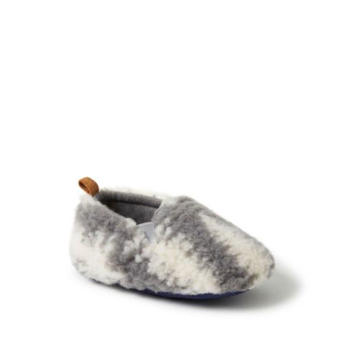 Dearfoams Baby Tree Pattern Closed Back Slippers - Granite Size 0-3