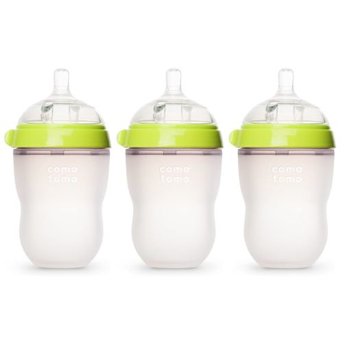 Comotomo Natural Feel 8 Ounce Baby Bottle 3 Pack - Green