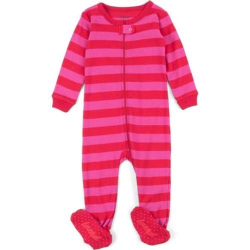 Kids Footed Striped Cotton Matching Family Pajamas, 3-6M