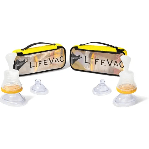 LifeVac Yellow Travel Kit 2 Pack - Portable Suction Rescue Device, First Aid Kit for Kids and Adults, Portable Airway Suction Device for Children and Adults
