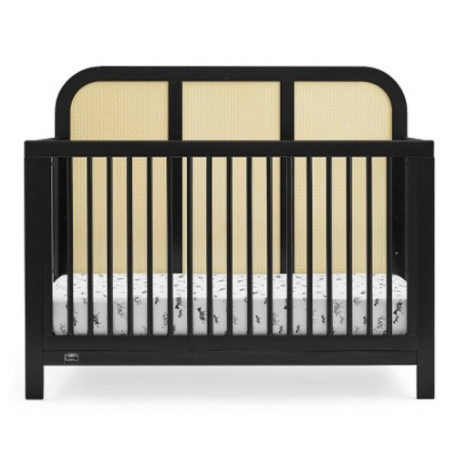 Simmons Kids' Theo 6-in-1 Convertible Crib - Greenguard Gold Certified, Color: Black/Textured Almond