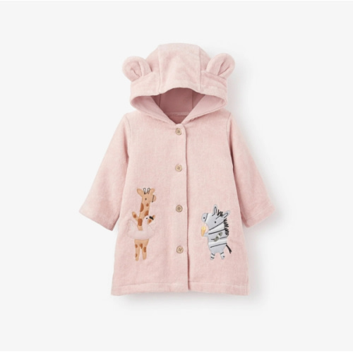 Pale Pink Seaside Safari Terry Beach Coverup – Elegant Baby 9-12 months