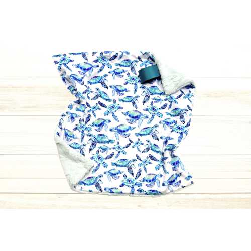 Sea Turtle Minky Lovey Blanket | Aqua and Blue Lovey | Sea Life Baby Blanket | Ocean Nursery Decor | Security Blanket | Baby Gift