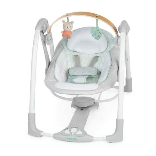 Ingenuity Cozy Spot Swing ‘n Go Portable Swing - For Ages 0-9 Months, Unisex, Grey