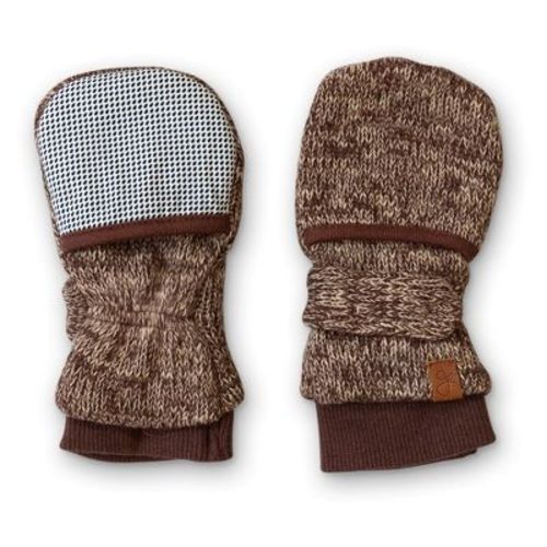 Goumikids Baby Organic Cotton Knit Mitts - Bark 0-3m