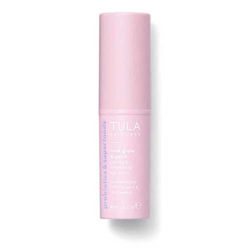 TULA Skin Care Eye Balm Rose Glow - Dark Circle Treatment, Instantly Hydrate and Brighten Undereye Area, Portable and Perfect to Use On-the-go, 0.35 oz.