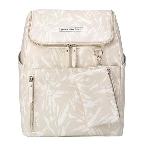 Petunia Pickle Bottom Tempo Backpack, Diaper Bag Designed for Busy Families, Attaches to Stroller or Suitcase, Spacious Main Compartment (Linen Blossoms)
