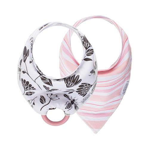 Dr. Brown's Baby Bandana Bib with Snap-On Removable Teether, Teething & Drooling, 3m+