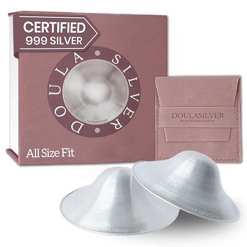 DoulaSilver The Original Silver Nursing Cups - Nipple Shields for Breastfeeding - Nickel Free, Zero Irritation, Invisible and Lightweight - 999 Pure Silver Nipple Covers for Newborn Essentials
