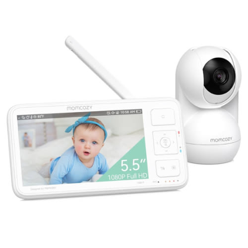 Amazon.com: Momcozy Video Baby Monitor, 5.5” 1080P Full HD Baby Monitor with Camera No WiFi, Infrared Night Vision, 5800mAh 120-hrs Battery, ECO, VOX, 2-Way Audio, 1640ft Range, Record and Rewind Locally, BM03 : Baby