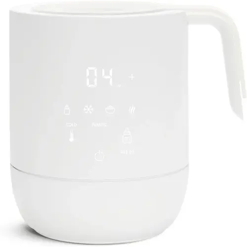Munchkin® Precision Baby Bottle Warmer for Breastmilk, Formula, Food Jars, and Sterilizing Small Parts - Compatible with All Bottle Brands, Glass, Silicone & Plastic, Digital Display, White (Plug-in)