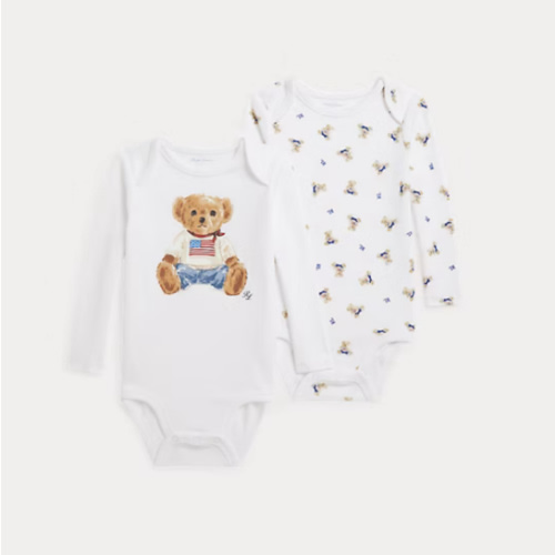 Polo Bear Cotton Bodysuit 2-Pack