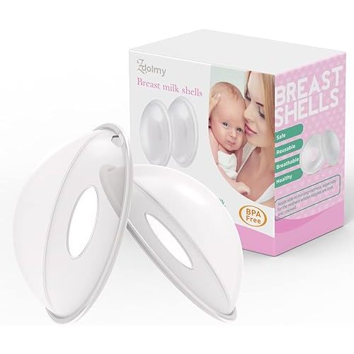 Breast Shells, Milk Saver, Nursing Cups, Nursing Moms to Ease Nipple Pain, BPA-Free and Reusable, Collect Breast Milk Leak (Pack of 2)
