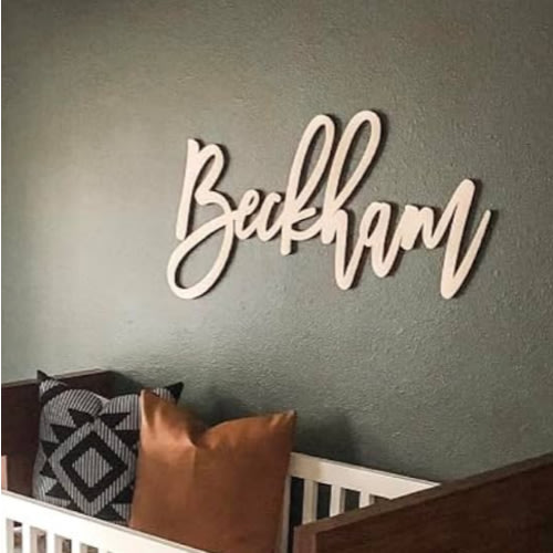 Custom Baby Name Sign for Nursery, Customized Wood Name Sign, Name Wall Decor for Nursery, Personalized Wooden Sign, 12-52 Inch Size, Ideal for Boys and Girls - MODERN Font (Modern)