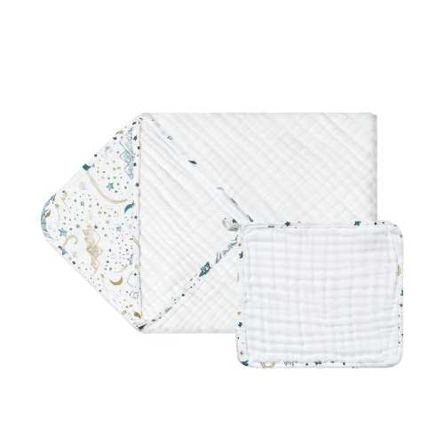 9-Layer Hooded Baby Bath Towel | Organic Cotton | Nest Designs