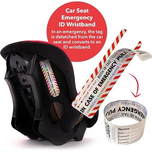 Emergency Contact Identification System for Car Seats, Booster Seats, Baby Gear | Original ROTH ID TAG Kit (2 Tags)