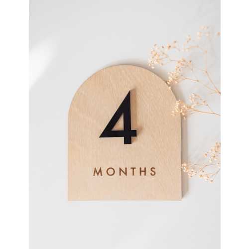 Baby Milestone Wooden Cards Arch Minimal Design
