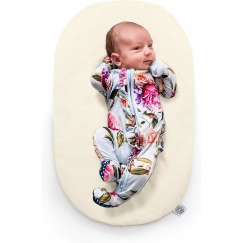 Montessori Baby Topponcino Support Pillow | Newborn Head Support, Baby Feeding Pillow & Infant Tummy Time Mat | Authentic Montessori Baby Cushion Mat | 24"x16"x1", 100% Cotton (Natural)