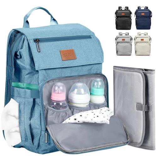 PILLANI Baby Diaper Bag Backpack - Large Bag for Boys & Girls - Diaper Backpack - Travel Diaper Bags with Changing Pad - Baby Registry Search Stuff & Shower Gifts - Newborn Essentials Must Haves Mom