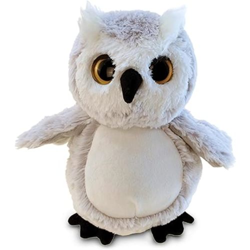 DolliBu Owl Plush - Super Soft Stuffed Animal, Cute Grey Wildlife Bird Adorable Fluffy Stuffed Animal for Boys and Girls, Plush Owl Gifts for Kids, Teens, and Adults - 9 Inches