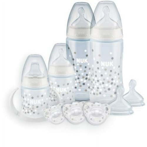 Nuk 11 Piece Pro Anti-Colic Baby Bottle, Newborn Infant Gift Set, Smooth Flow, Blue